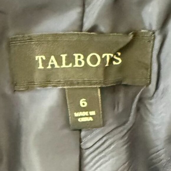 Talbots Blazer Silk/ Wool Navy Blue Blazer Lined Long Sleeve size 6 - Picture 5 of 11